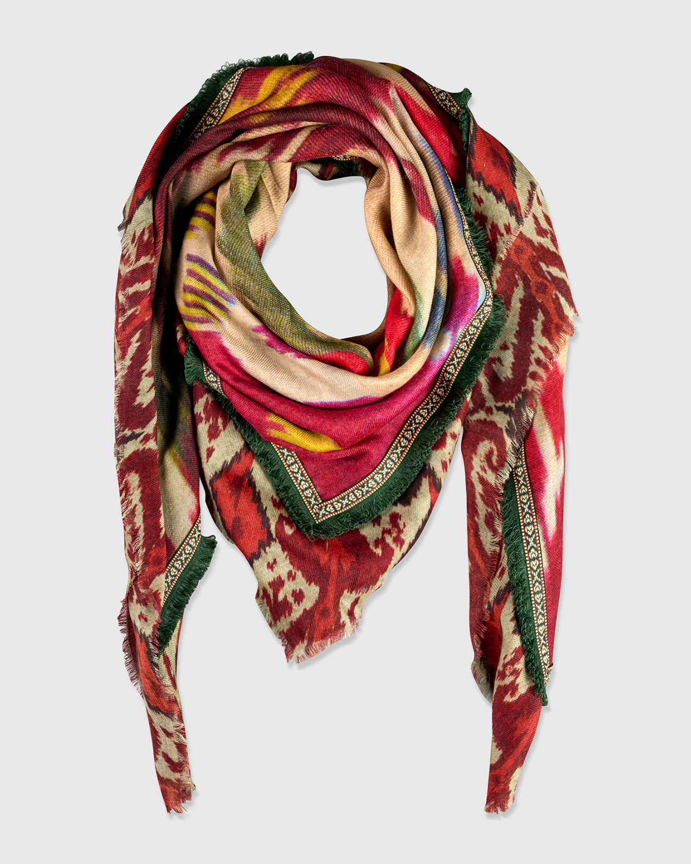 ALEMBIKA Wool Silk Scarf - ASC122E - ETHNIC