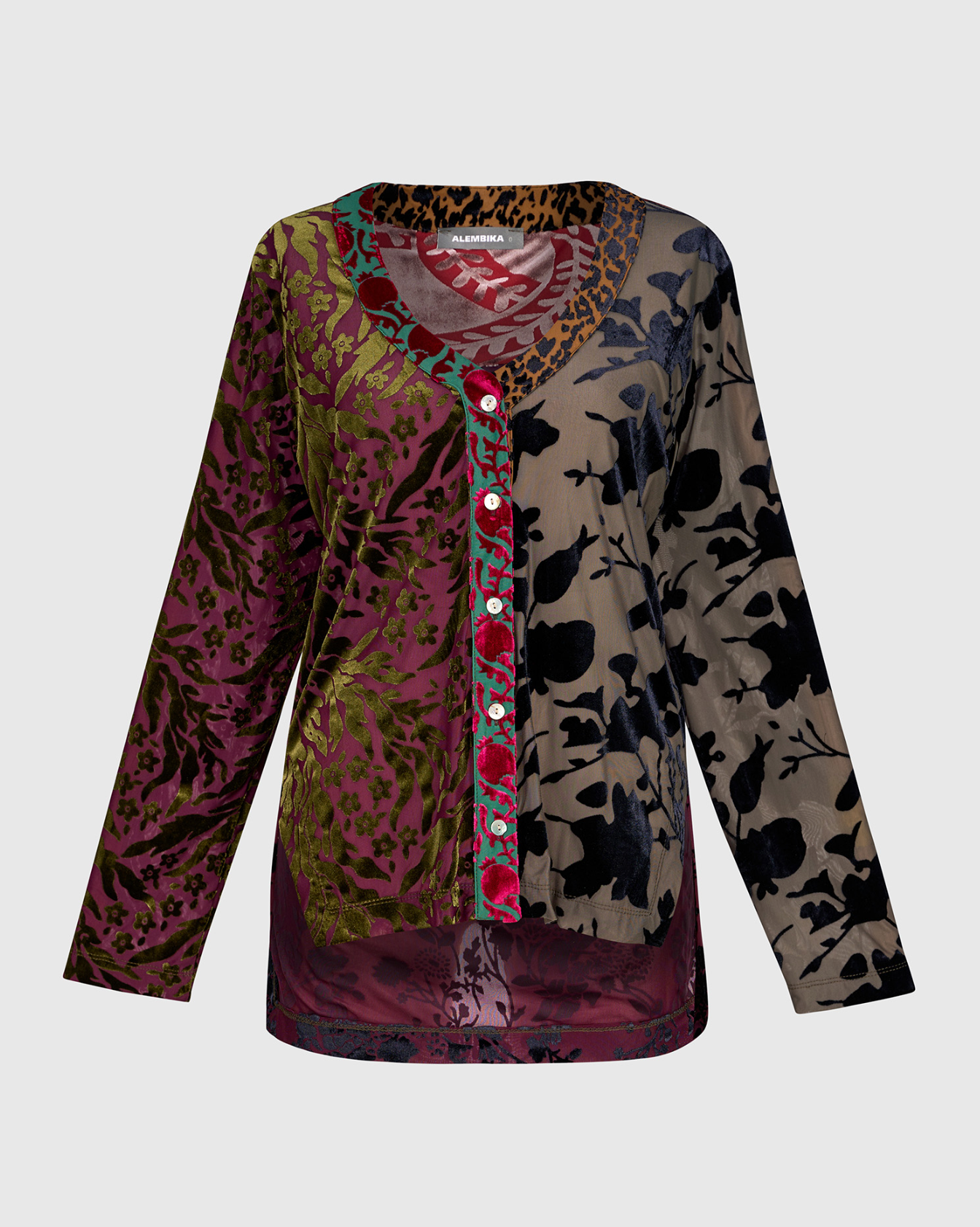 ALEMBIKA Cut Velvet Top - AT801R - REGAL