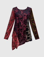 ALEMBIKA Cut Velvet Top - AT804R - REGAL