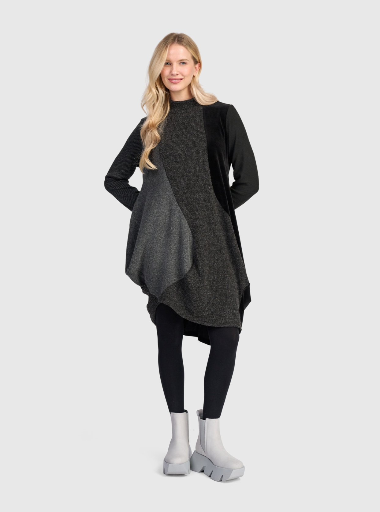 ALEMBIKA Poly-Jersey Dress - UD218G - GREY