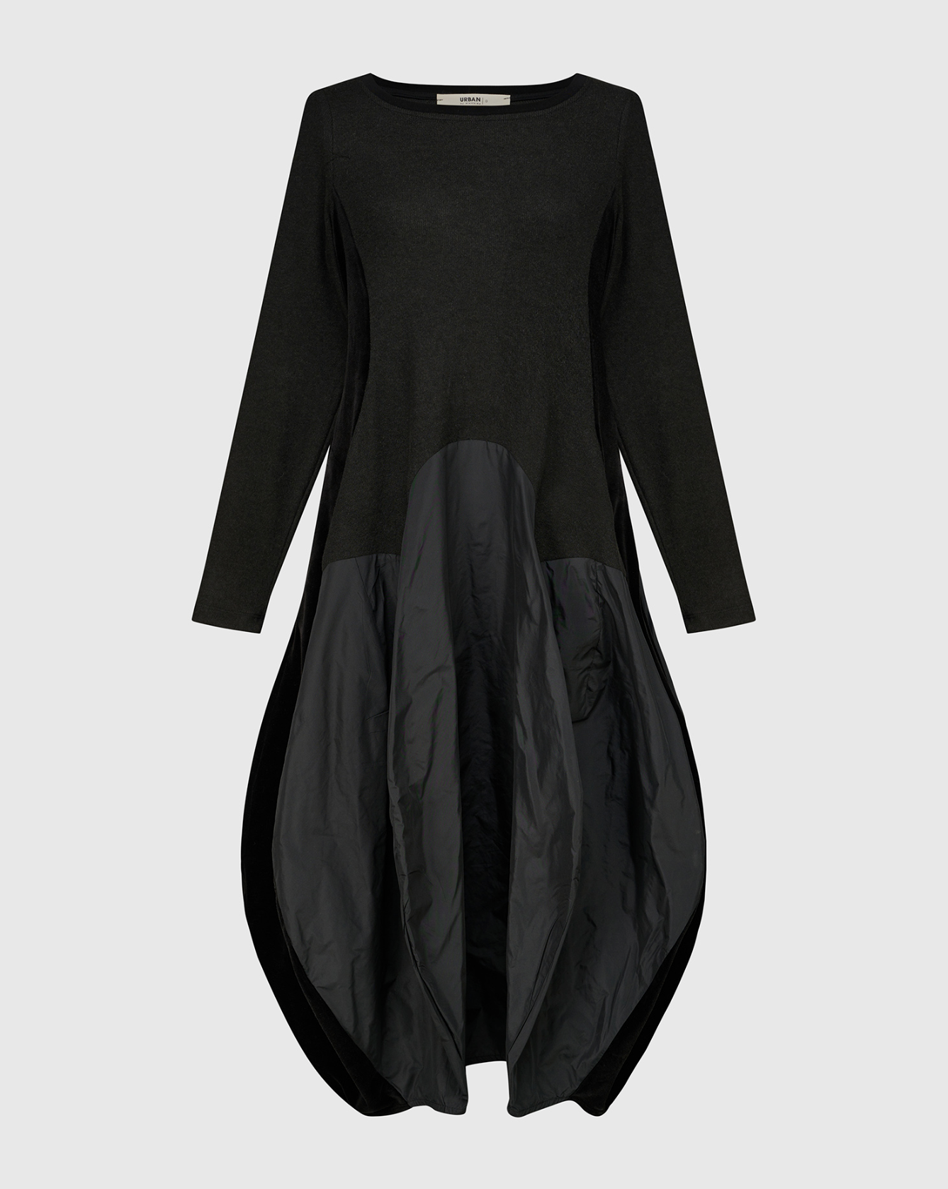 ALEMBIKA Taffeta-Jersey Dress - UD219B - BLACK