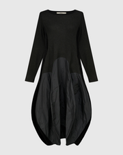 ALEMBIKA Taffeta-Jersey Dress - UD219B - BLACK