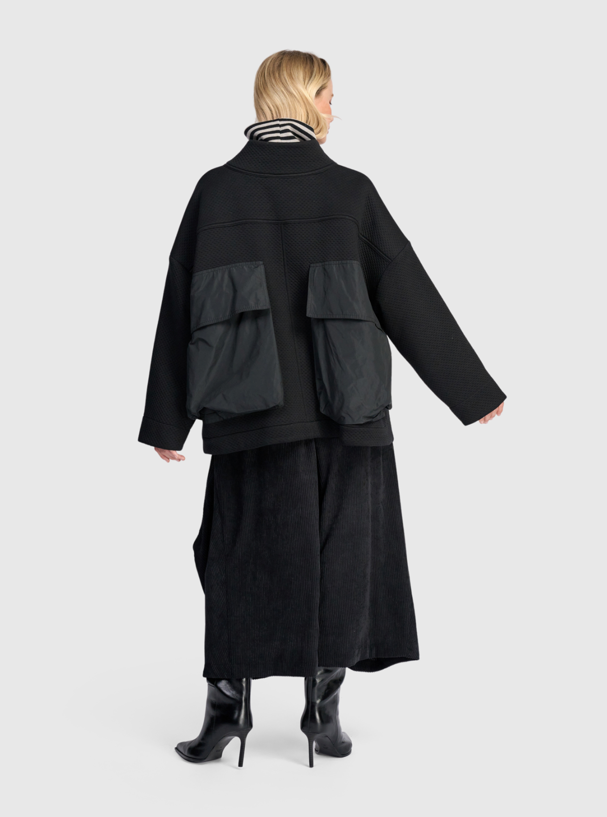 ALEMBIKA Cotton-Knit Jacket - UJ206B - BLACK