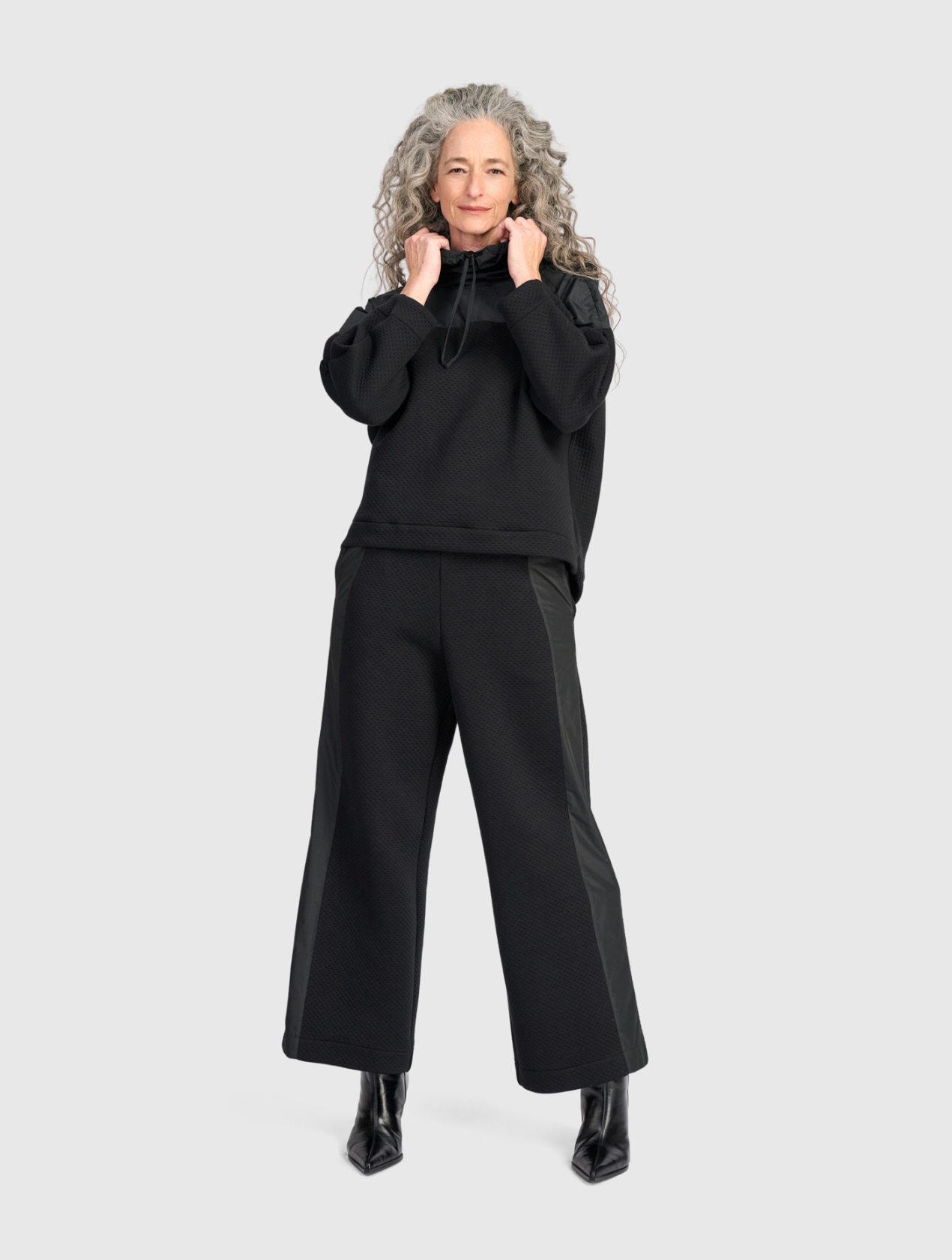 ALEMBIKA Cotton-Quilt Pants - UP235B - BLACK
