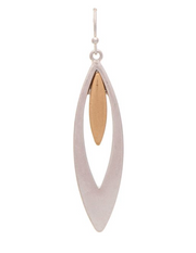 RAIN Two Tone Gold Center Ellipse Drop Earring