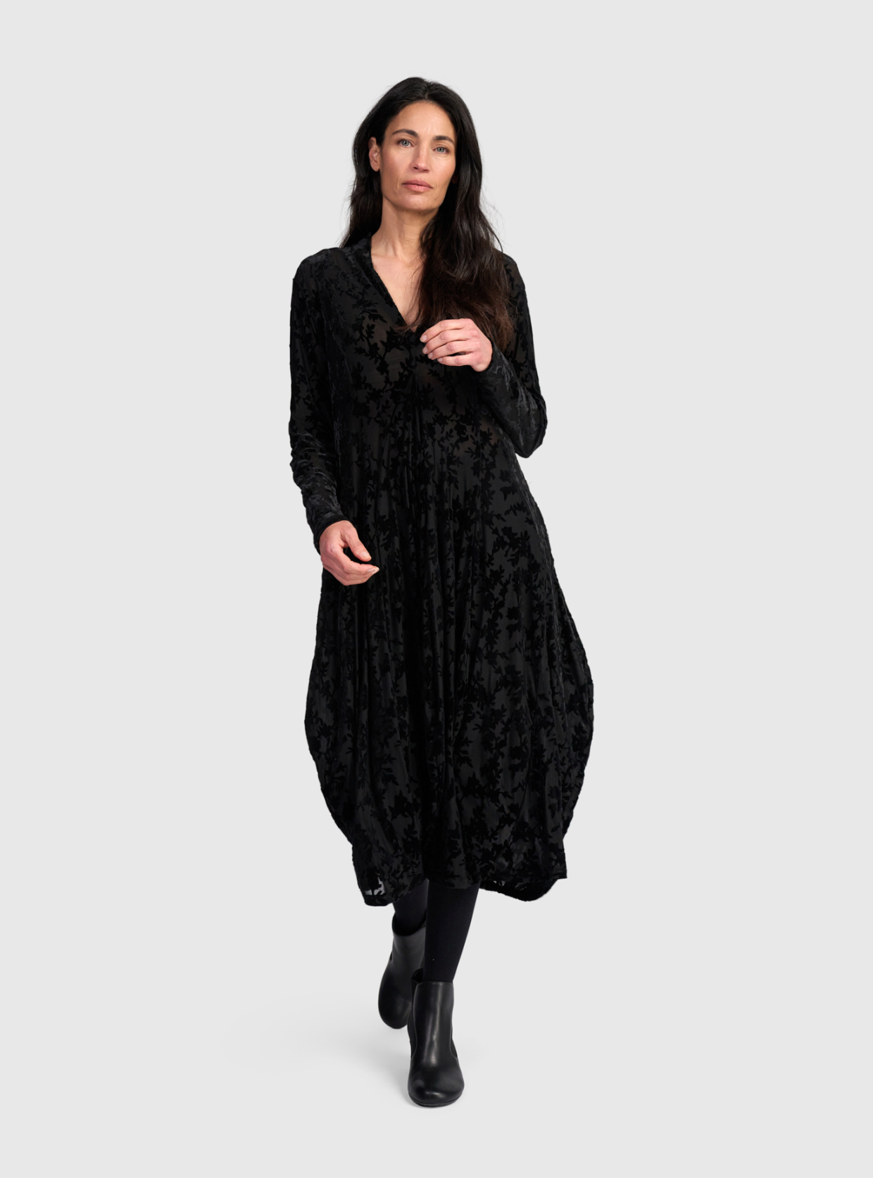 ALEMBIKA Cut Velvet Dress & Slip - AD905N - NOCTURNE