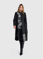 ALEMBIKA Parlour Swish Shirtdress - AD906M - BLACK/SILVER MIX