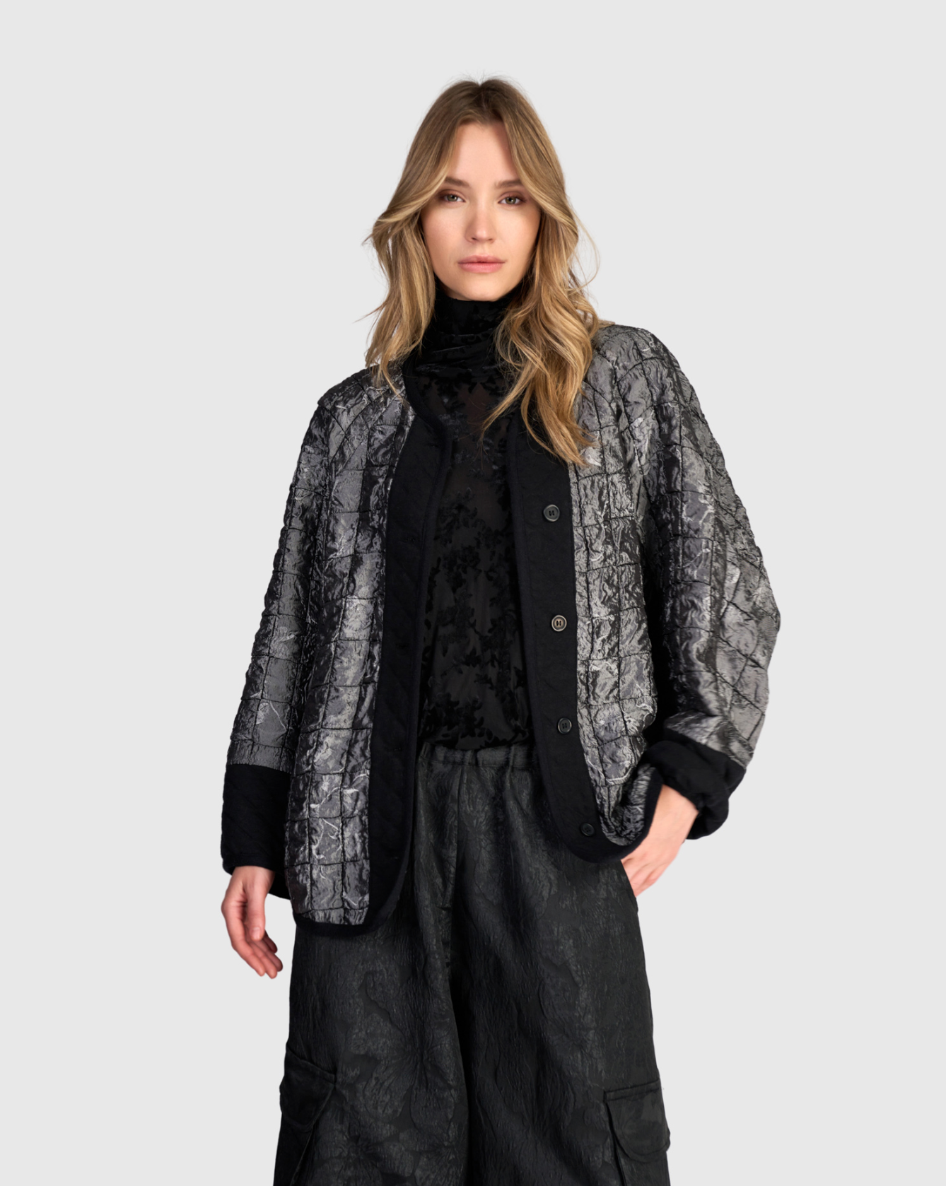 ALEMBIKA Quilt Jacket - AJ732S - SILVER