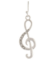 RAIN Silver Crystal G-Clef Earring