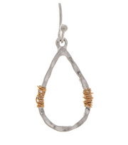 RAIN Two Tone Small Wire Wrap Teardrop Earring