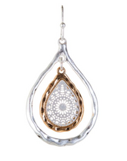 RAIN Two Tone Open Teardrop Filigree Earring