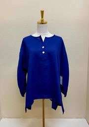 Fridaze AA36- Ripple Tide Linen Pullover - IRIS