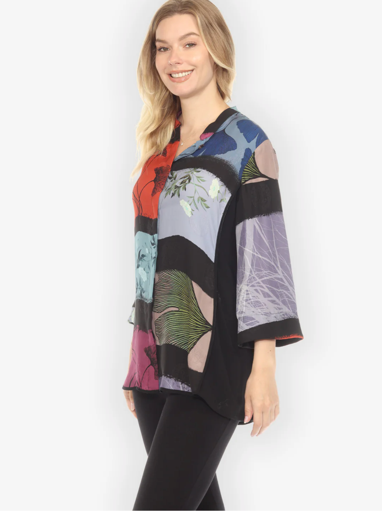Citron "Gingko Leaves Cheerful" Silk Blouse - 2030GLC
