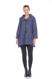 MOONLIGHT Blur Chevron Jacquard Button Front Jacket - 3156-BLU