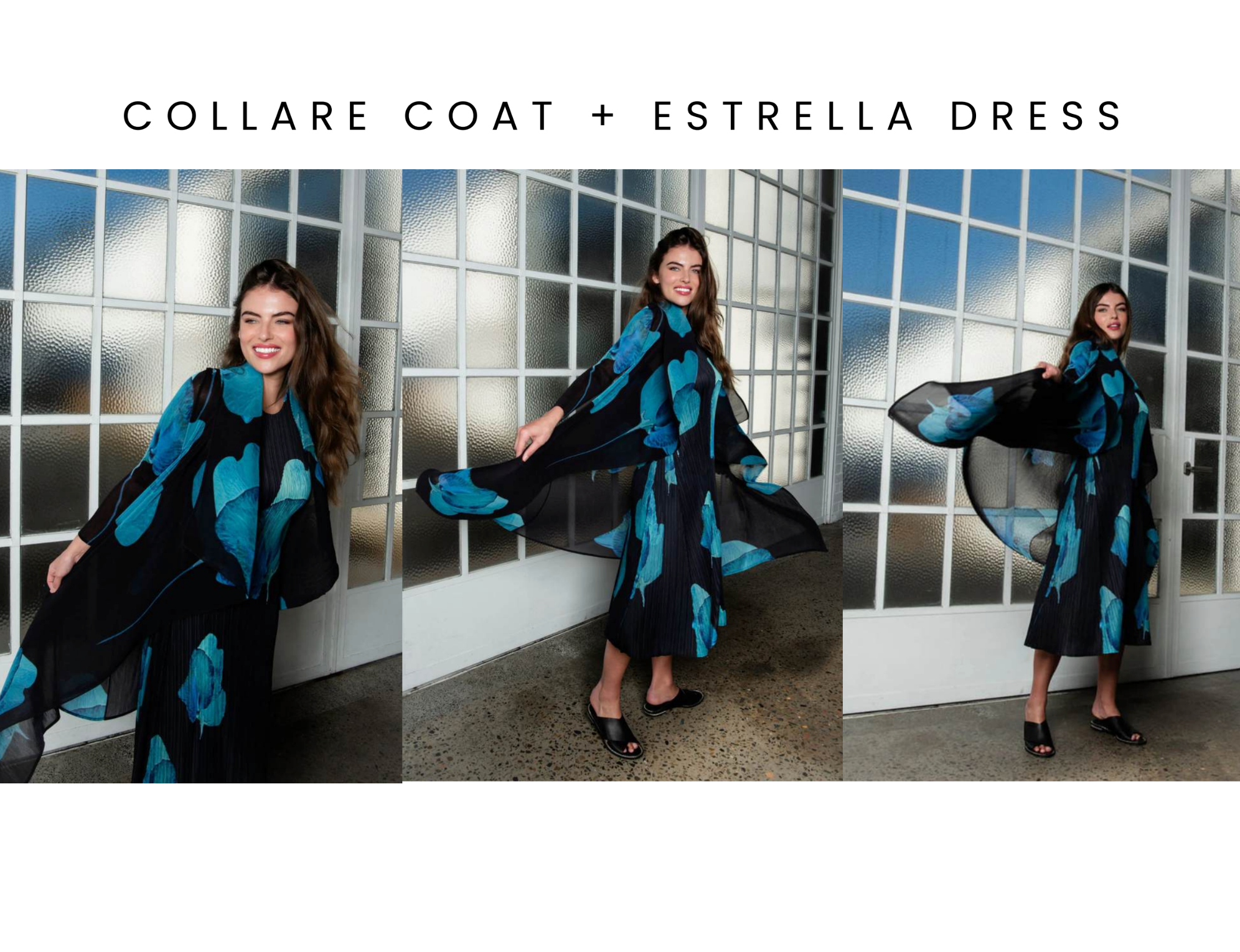 Alquema Long Estrella Dress - ONYX TO MALIBU