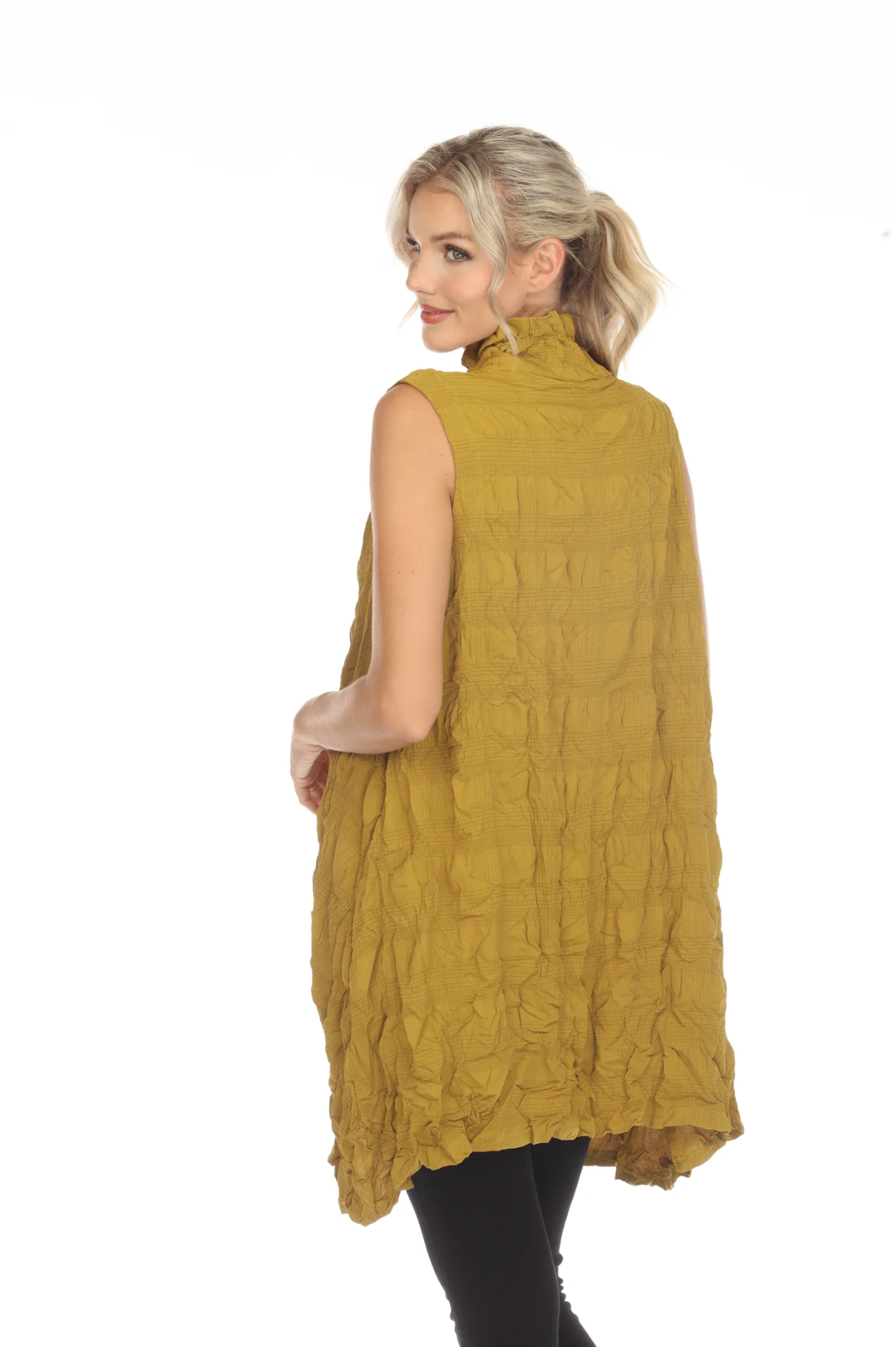 MOONLIGHT Kiwi Green Accent Zipper Front Sleeveless Dress - 3677 BIG