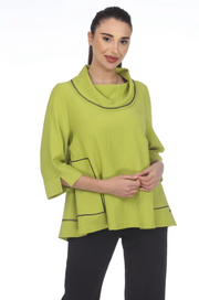 MOONLIGHT Relaxed Fit Classic Cowl Neck Tunic - 3515 - LIME