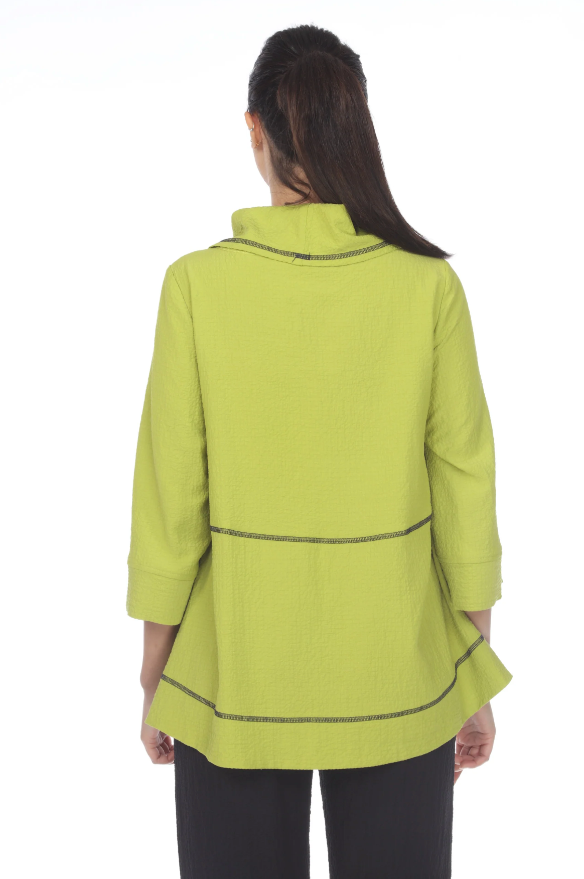 MOONLIGHT Lime Relaxed Fit Classic Cowl Neck Tunic - 3515