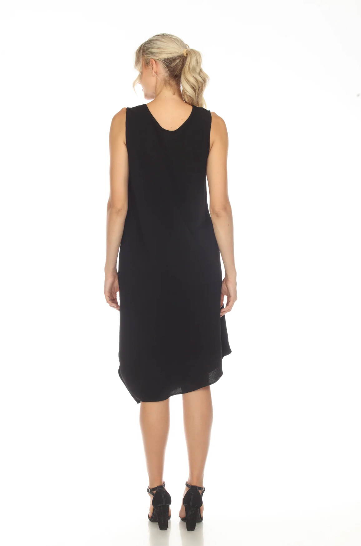 MOONLIGHT Solid Black Simple Sleeveless Dress - D 9079 CL