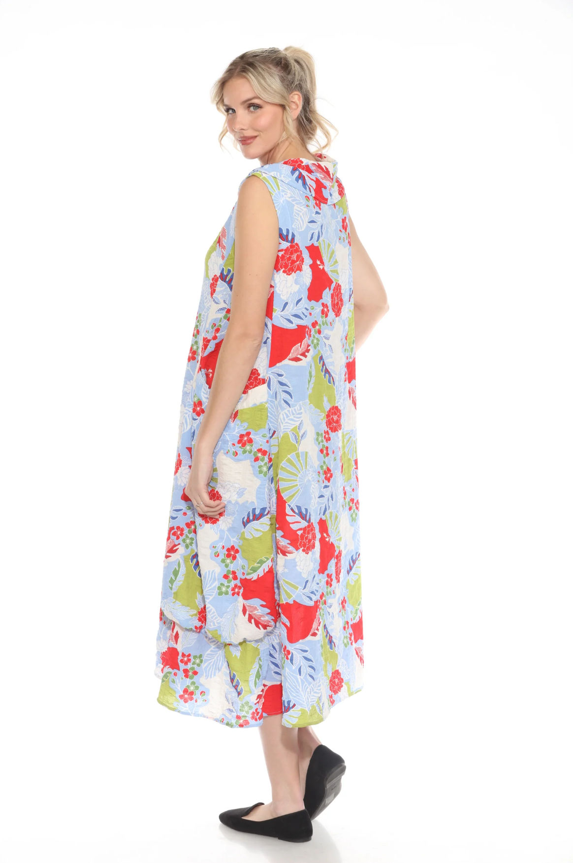 MOONLIGHT Multicolor Bright Cowl Neck Sleeveless Dress - D 3700 NEW