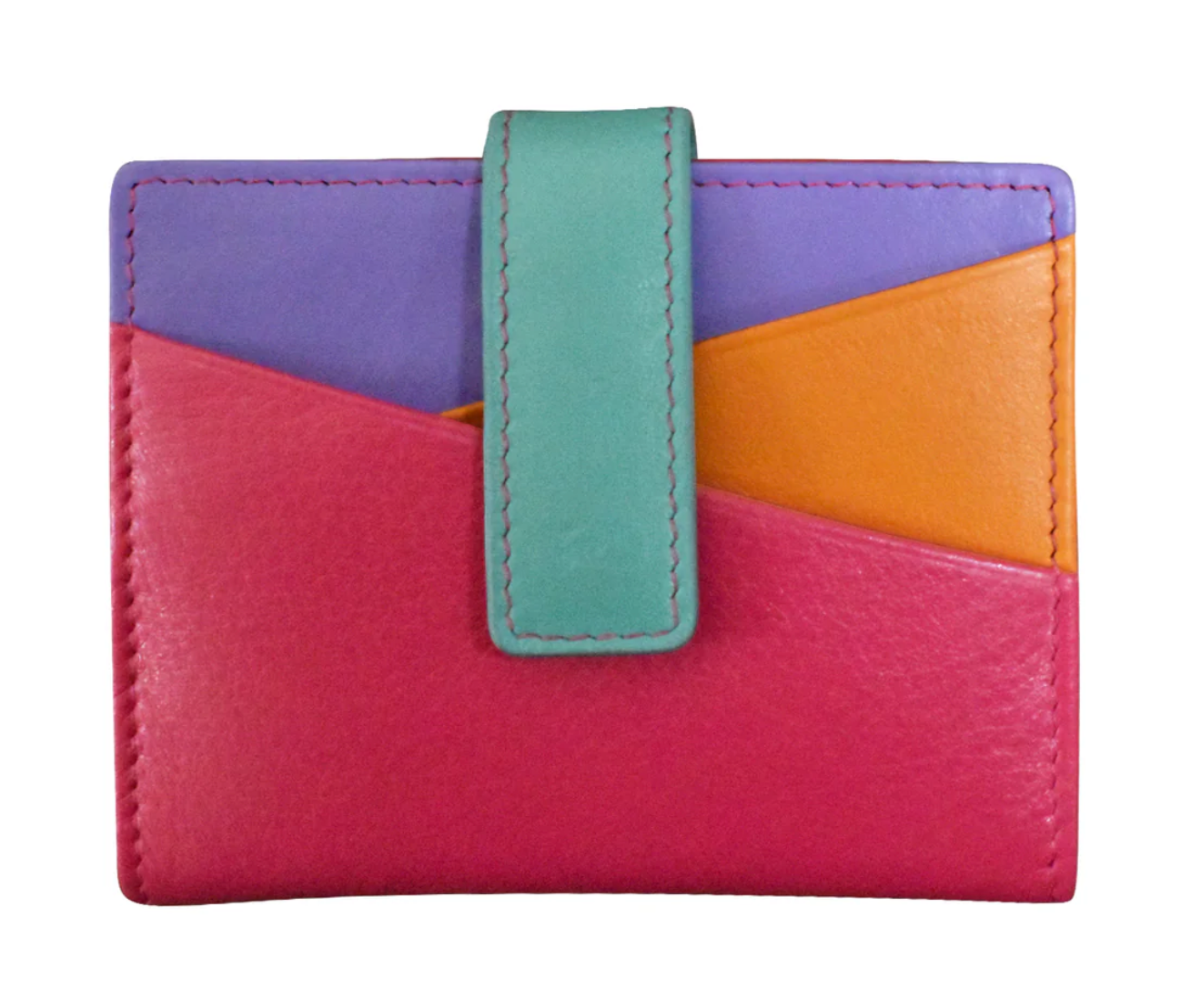 ili New York - MINI ASYMMETRIC CARD WALLET WITH TAB - 7803 - Palm Beach