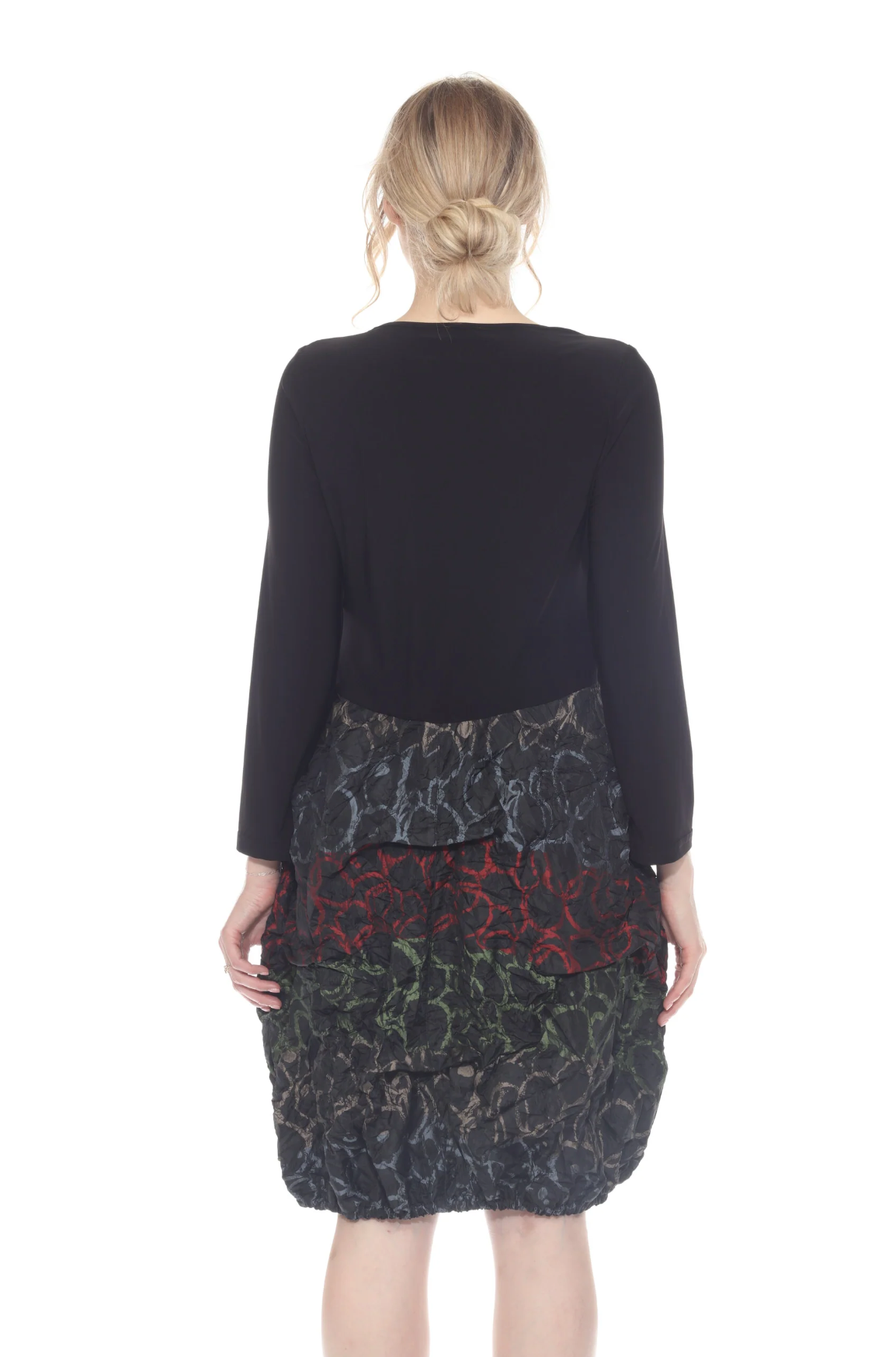 MOONLIGHT Black & Muted Color Print Casual Dress - D4082