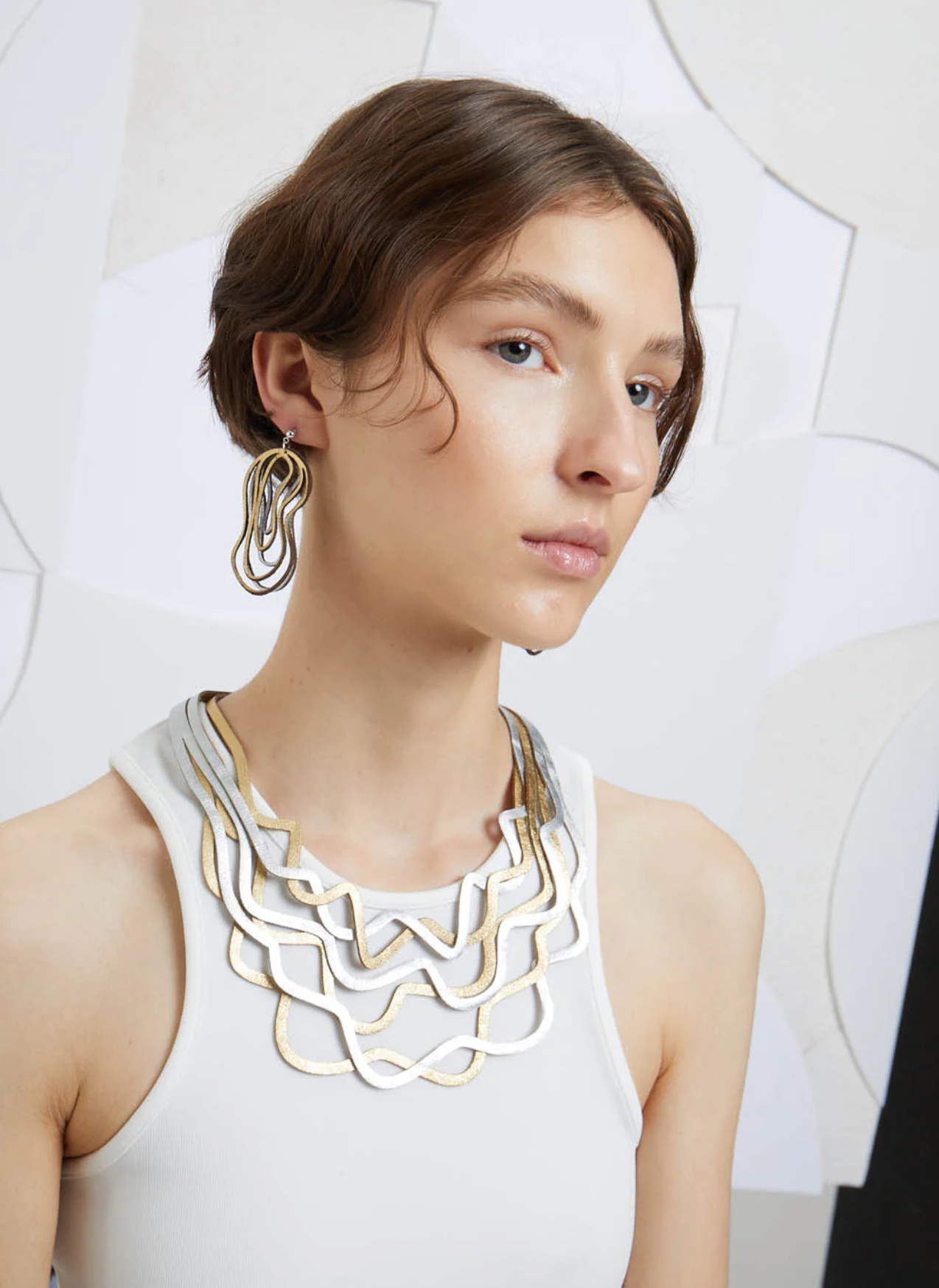 ISKIN SISTERS Silver/Gold Curves Duo Necklace