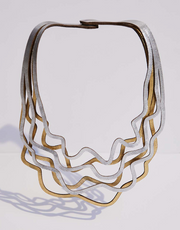 ISKIN SISTERS Silver/Gold Curves Duo Necklace