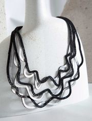 ISKIN SISTERS Silver/Black Curves Duo Necklace
