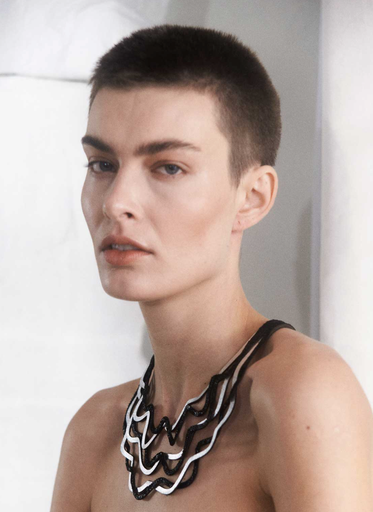 ISKIN SISTERS Silver/Black Curves Duo Necklace