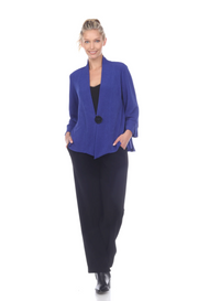 MOONLIGHT Solid Blue Simple One Button Jacket - 2006 - BLUE
