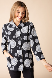 Habitat Circle Back Patch Button Jacket - 13640 - BLACK