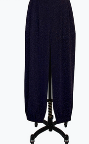 DAMEE CUFFED BOTTOM FLOWY PANTS - 1238 - NAVY