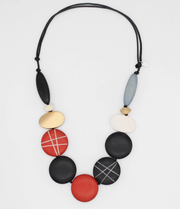 SYLCA Black Carved Bead Carla Necklace