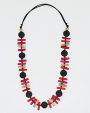 SYLCA Black and Red Sabrina Petite Bead Necklace