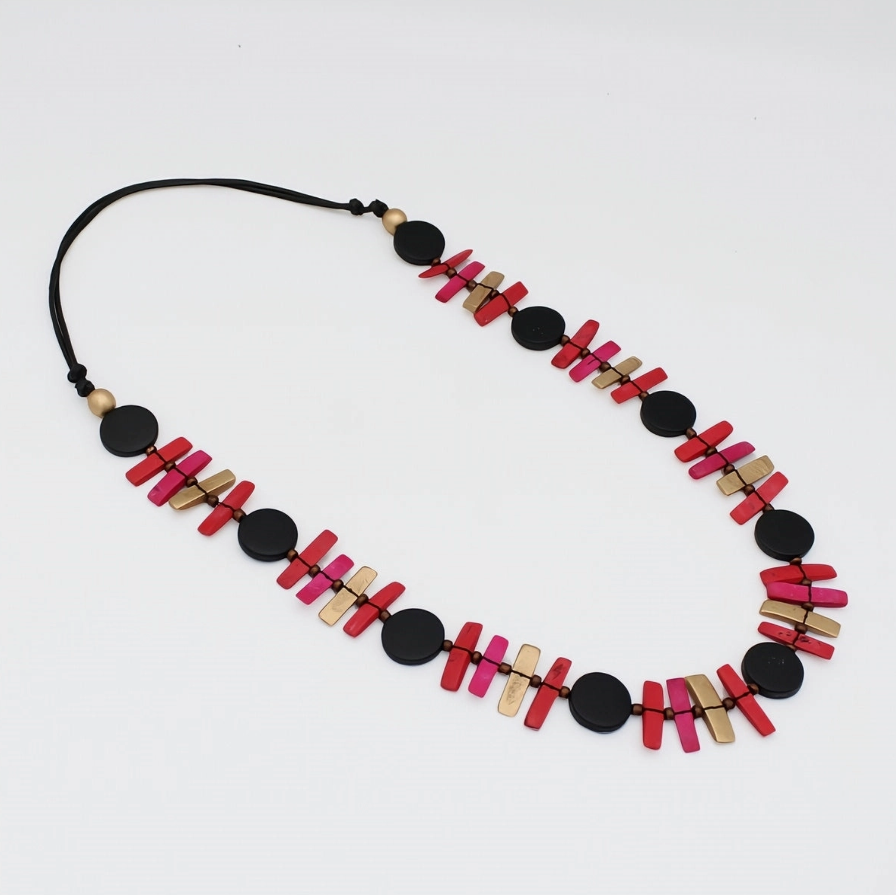 SYLCA Black and Red Sabrina Petite Bead Necklace
