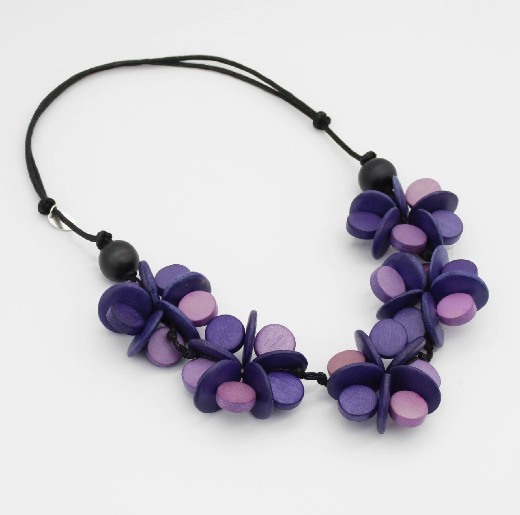 SYLCA Purple Cascading Blooms Necklace