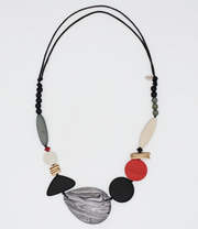 SYLCA Red Dusk and Dawn Marble Necklace