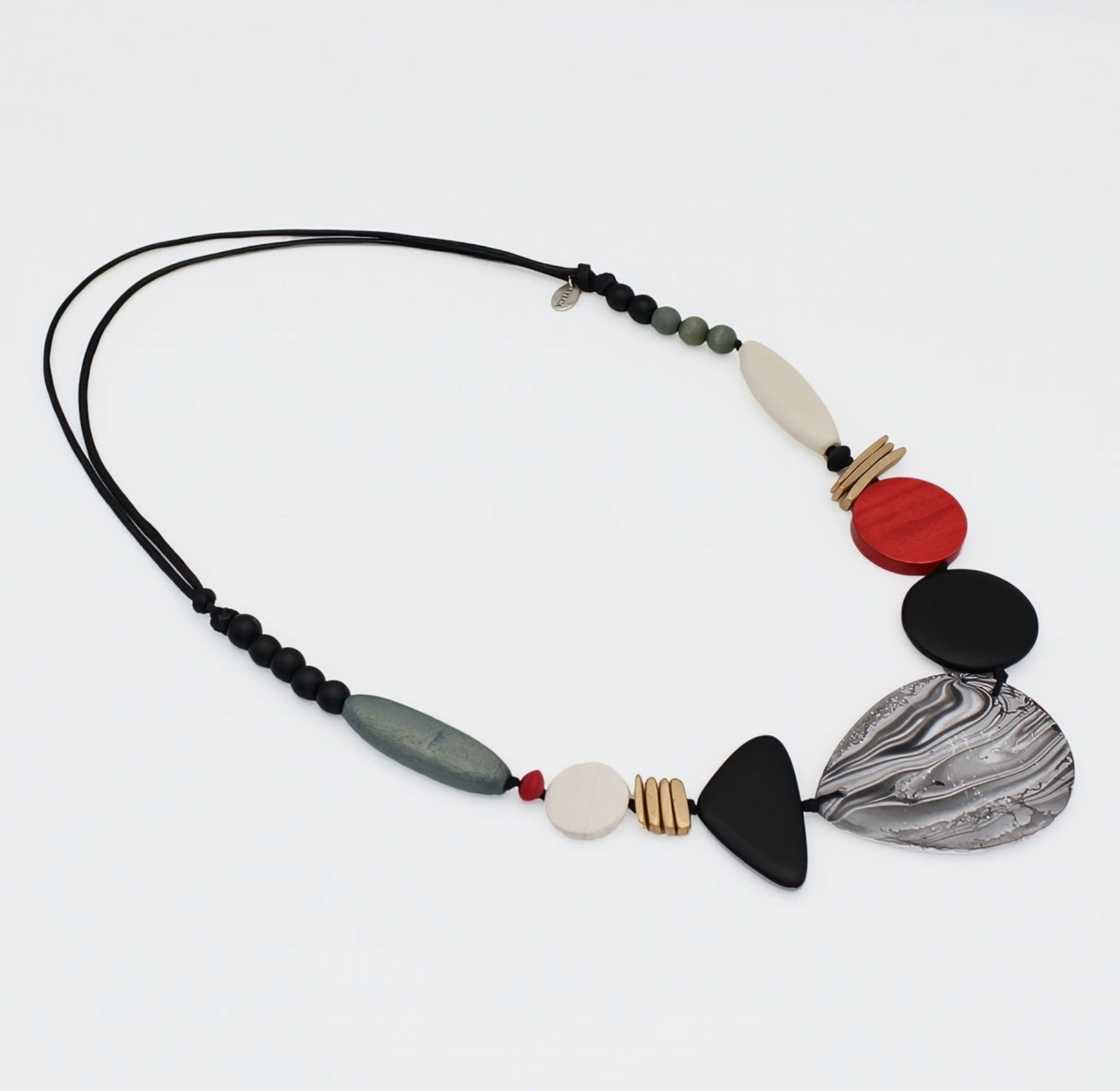SYLCA Red Dusk and Dawn Marble Necklace