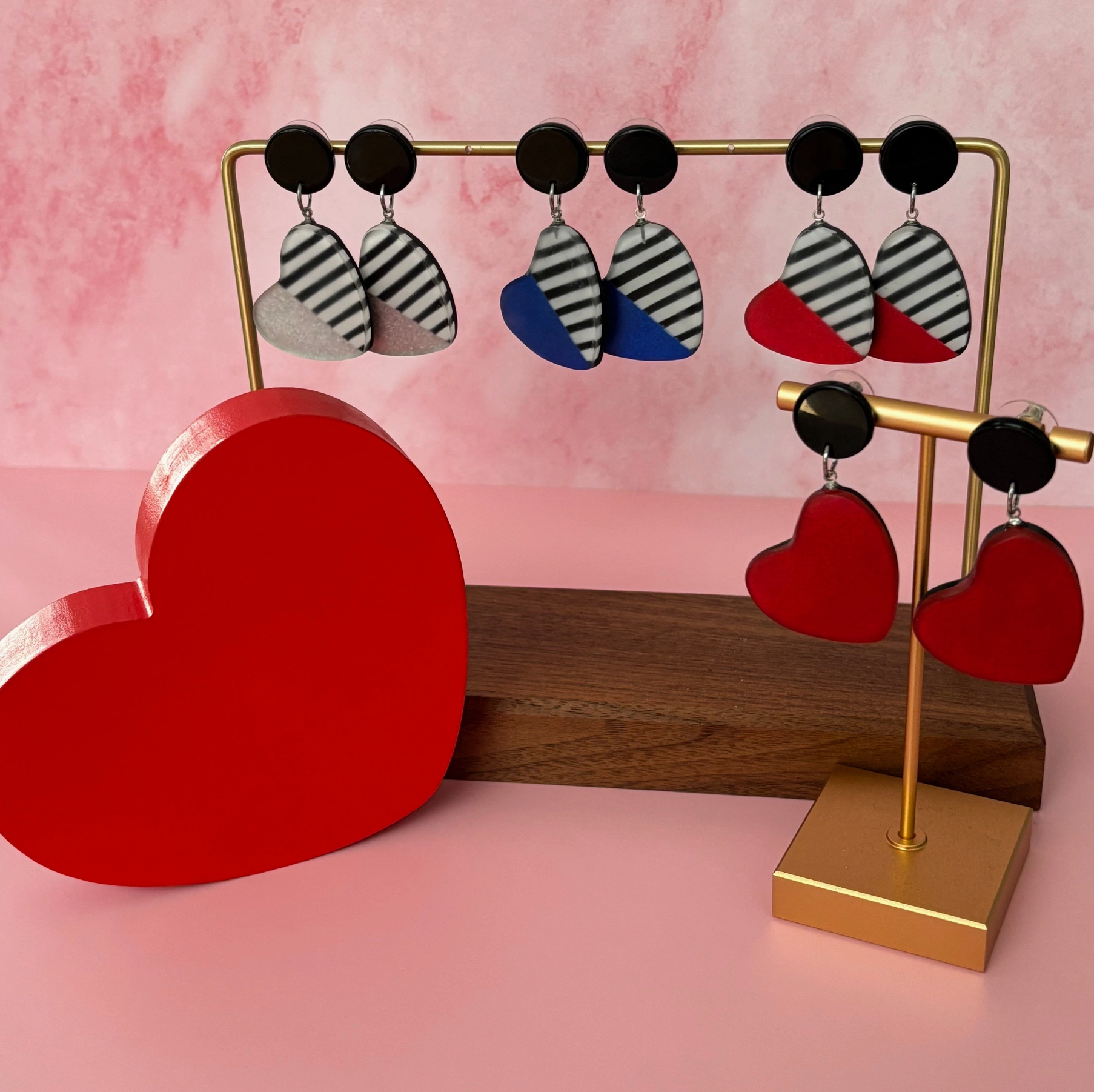 SYLCA Red Frosted Heartstrings Earring