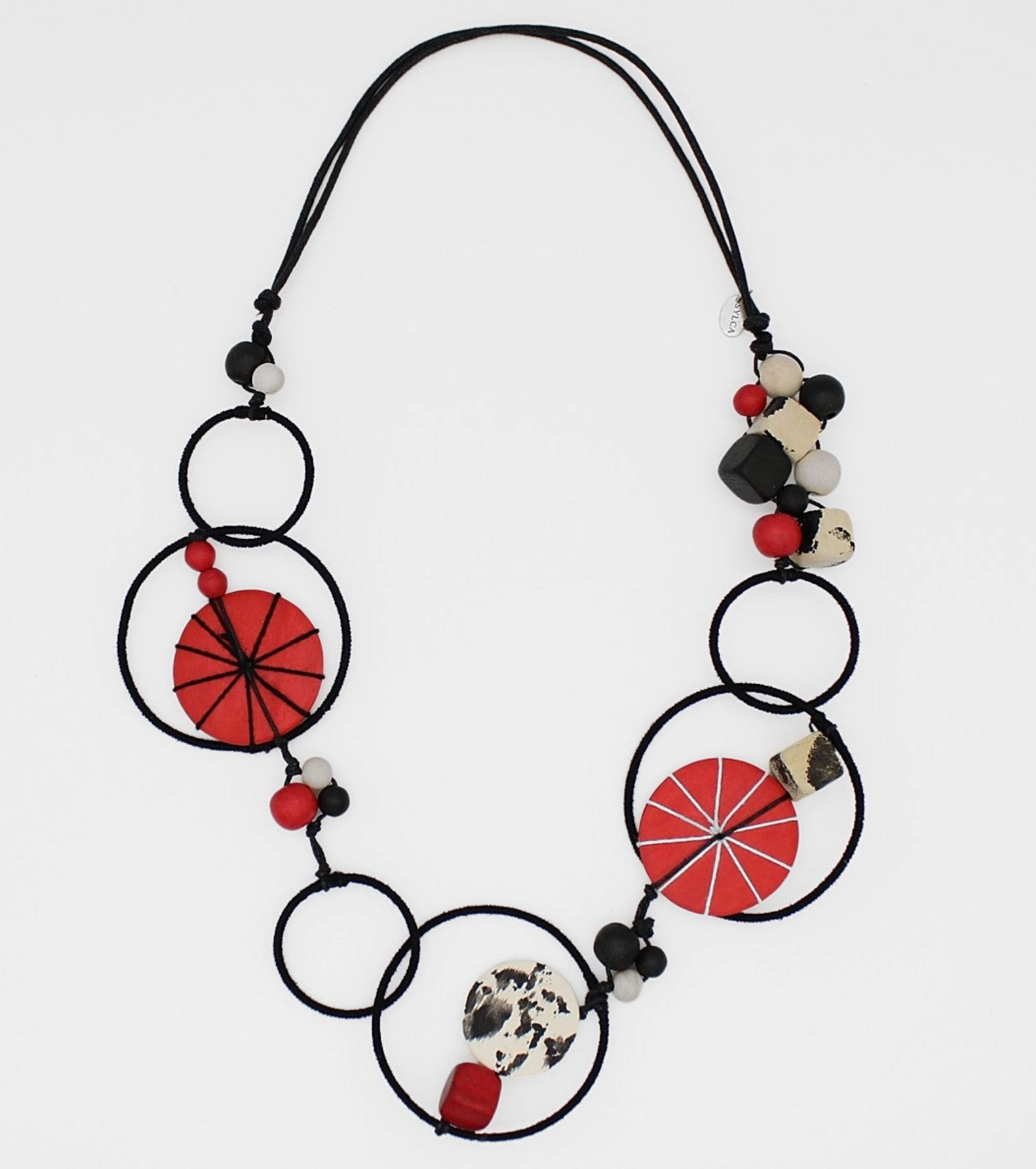 SYLCA Red Hayden Disk Necklace