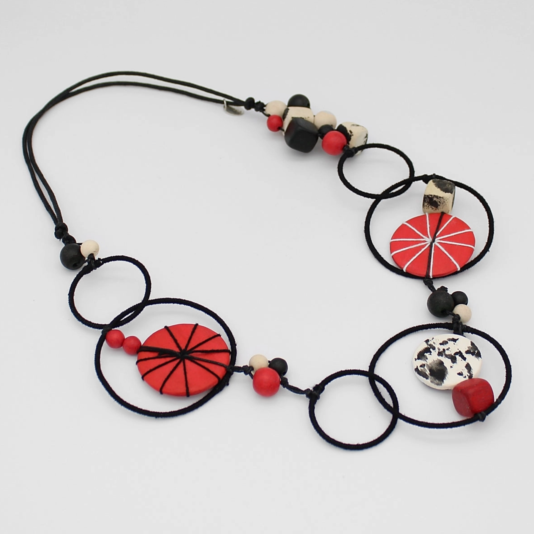 SYLCA Red Hayden Disk Necklace