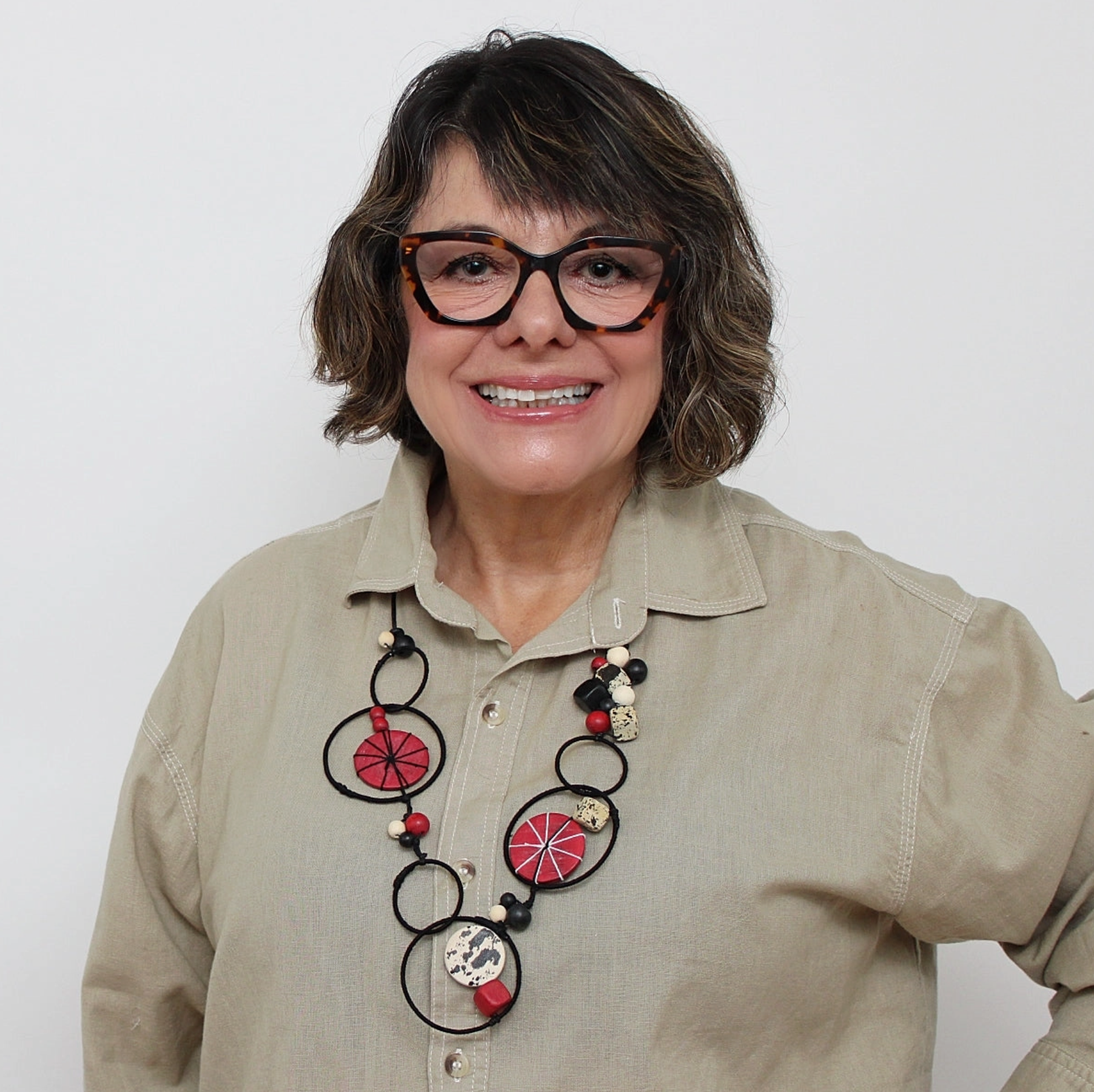 SYLCA Red Hayden Disk Necklace