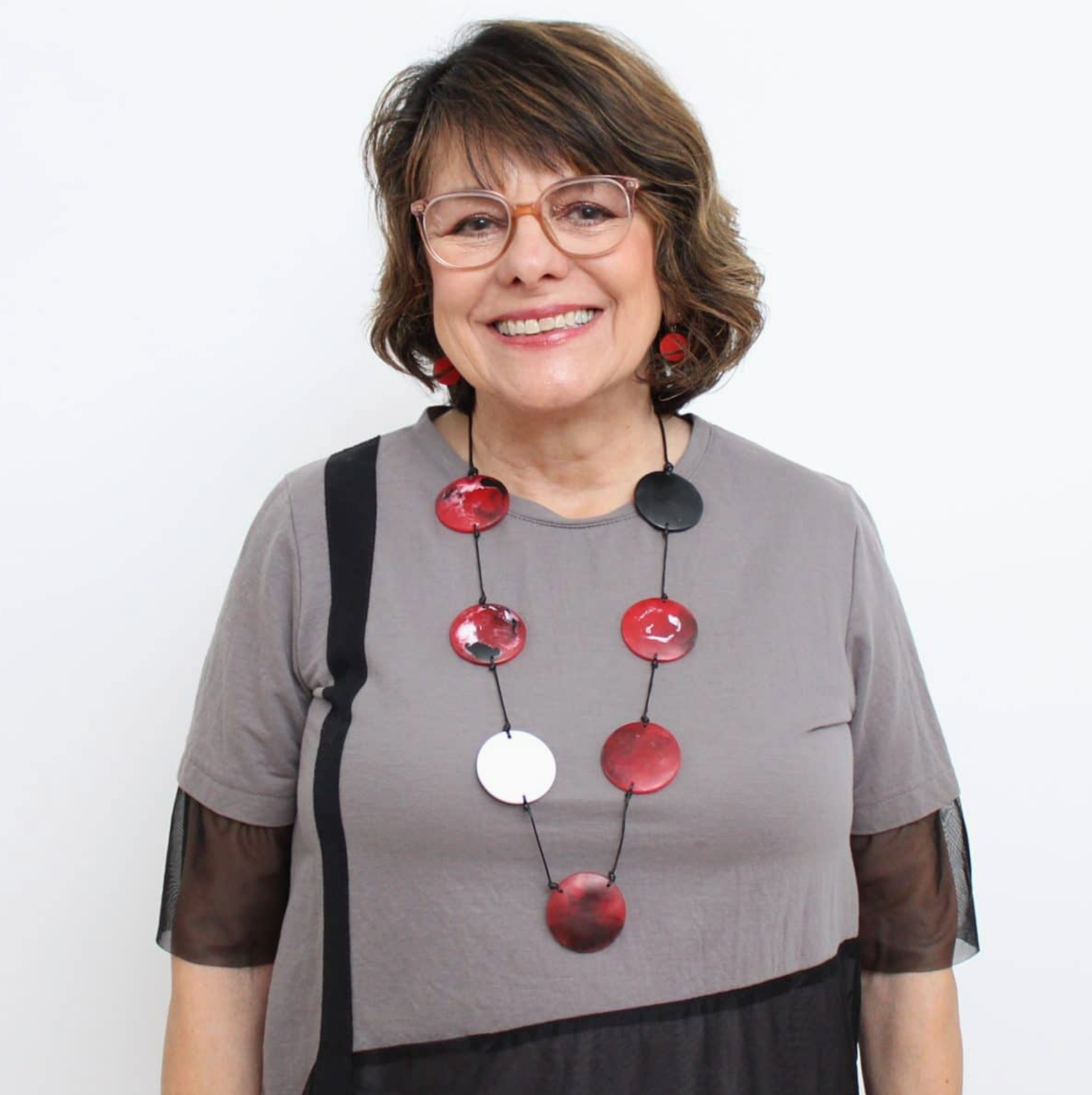 SYLCA Red Marble Tori Necklace