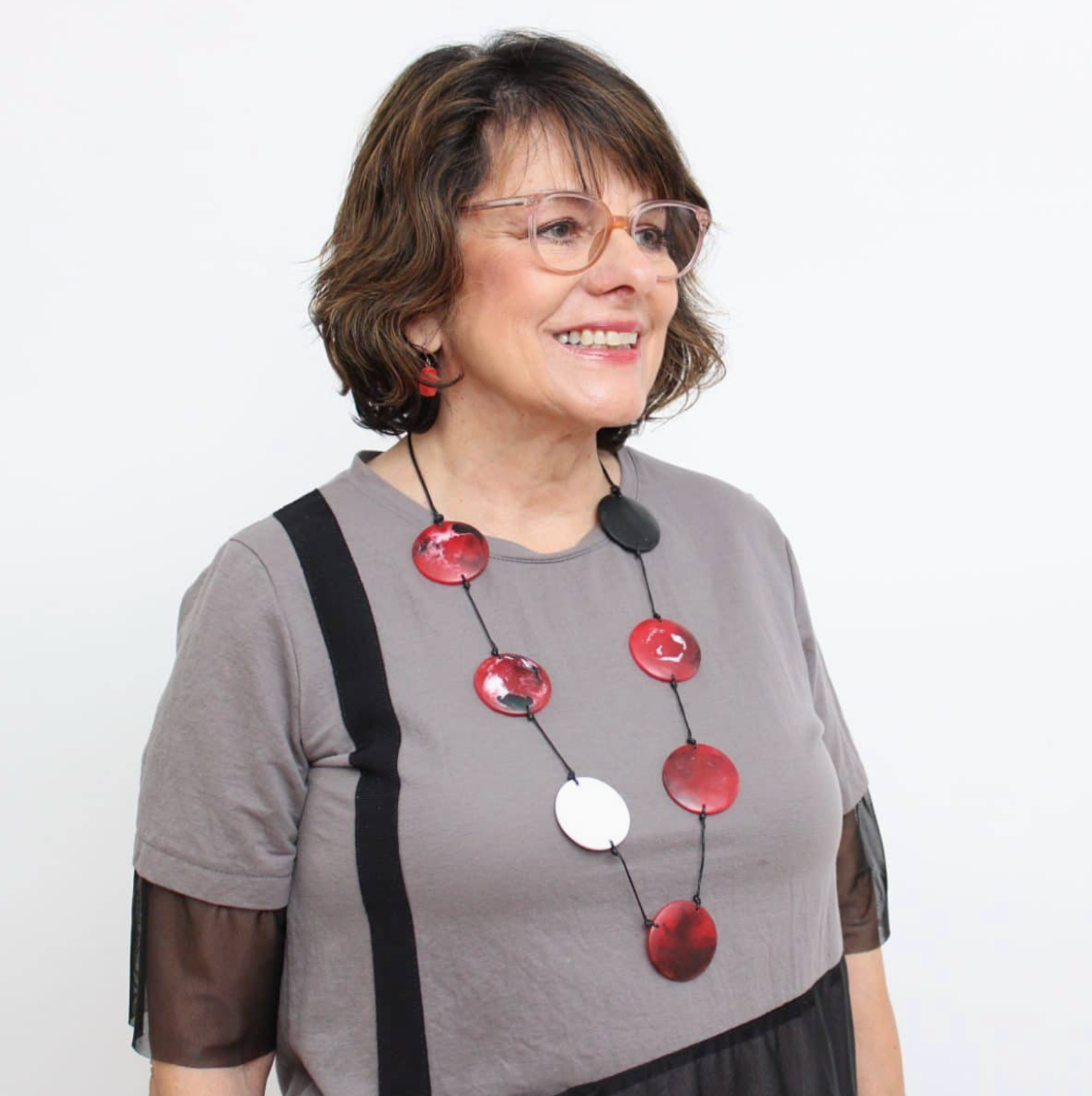 SYLCA Red Marble Tori Necklace