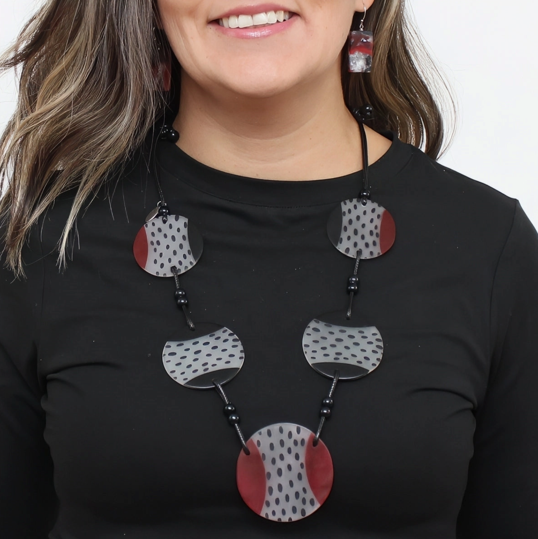 SYLCA Red and Black Leanne Necklace