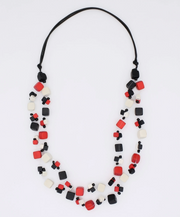 SYLCA Red and Black Lia Floating Bead Necklace