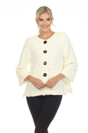 MOONLIGHT Ivory Classic Textured Button Down Blouse - 3576 - IVORY