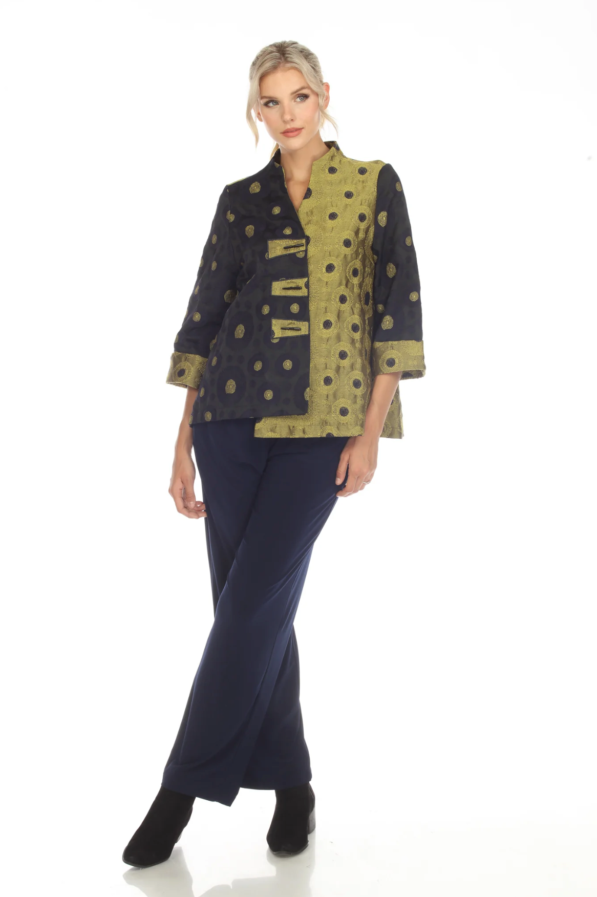 MOONLIGHT Purple & Red Split Dot Print Three Closure Jacket - 3592 - PURPLE/RED (NOT NAVY/LIME)