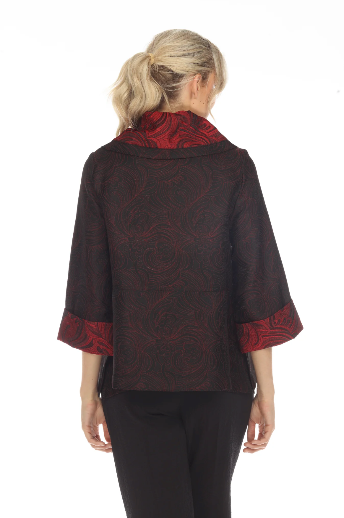 MOONLIGHT Red Button Down Collared Print Jacket - 3596TAF